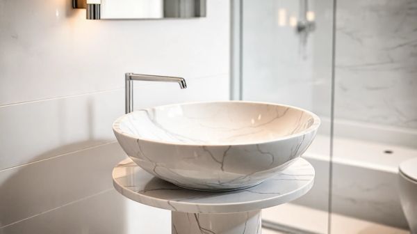 10 idées stylées pour une vasque à poser en marbre dans votre salle de bain